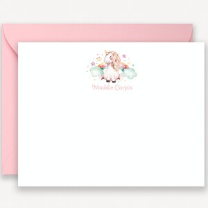 Unicorn Stationary for Girl, Personalized Note Cards with Envelopes, Unicorn Stationery, Thank You Cards, Unicorn Gift for Girl