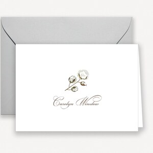 Personalized Stationery for Women, Cotton Stationery, Cotton Boll Note Cards, Farmhouse Stationary, Folded Thank You Cards