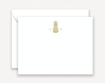 Pineapple Note Cards, Stationary, Thank You Notes, Hawaiian Pineapple Stationary, Pineapple Wedding Stationery