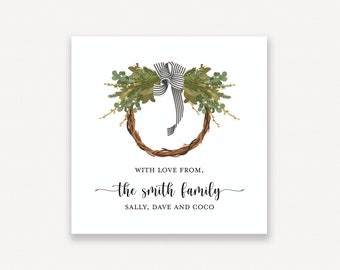 Tarjeta familiar cuadrada personalizada, tarjetas de llamada para mujer, tarjeta de recinto, etiquetas de regalo, tarjeta de recinto para regalos familiares