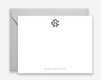 Monogram Couples Stationary, Couples Stationary Personalized, Wedding Thank You Note Cards, Thank You Notes Personalized