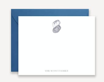 Oyster Stationary, Family Stationery, Personalized Oyster Note Cards, Note Cards, Classic Style Thank You Notes with Envelopes