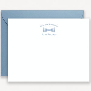 Bowtie Thank You Note for Baby Boy, Personalized Notecards for Baby Boy, From the Nursery of Stationery Boy, Baby Shower Thank You Card