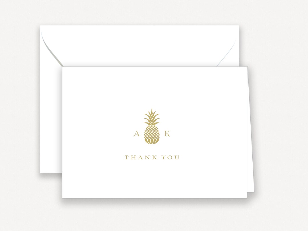 Pineapple Thank You Cards Pineapple Folded Note Cards Etsy