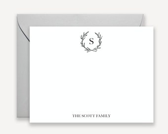 Personalized Family Stationary, Monogrammed Family Stationery, Personalized Note Cards, Classic Style Thank You Notes with Envelopes
