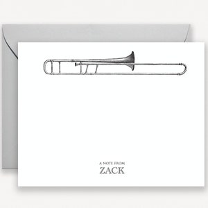 Trombone Gift, Trombone Stationary, Trombone Player Gift, Note Cards for Trombone Player, Thank You Notes for Trombonists