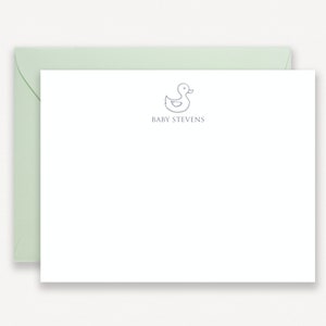 Baby Stationery Boy Duck,  Personalized Notecards for Baby Boy, From the Nursery of Stationery, Baby Shower Thank You Cards