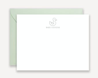Baby Stationery Boy Duck, Tarjetas personalizadas para bebés, de la guardería de papelería, Baby Shower Tarjetas de agradecimiento