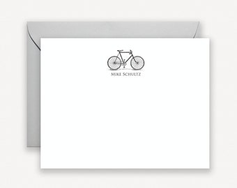 Bicycle Stationary, Personalized Note Cards, Stationery for Men, Bicycling Thank You Notes, Bike Themed Stationary