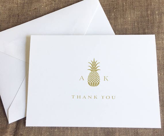 Pineapple Thank You Notes Pineapple Folded Notes Cards | Etsy