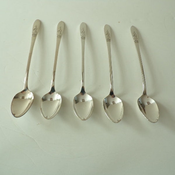 Simeon L. & Geo. H. Rogers Co. 5 Iced Tea Spoons Made for Oneida