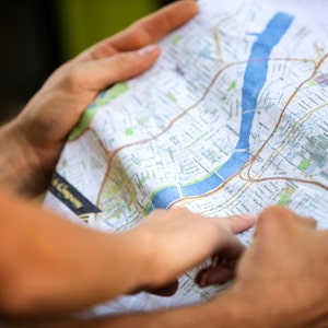 Portland - Mapa blando de la ciudad impreso en pañuelo
