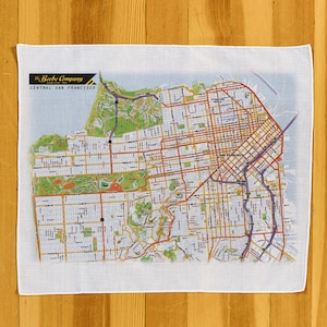 San Francisco - Mapa blando de la ciudad impreso en pañuelo