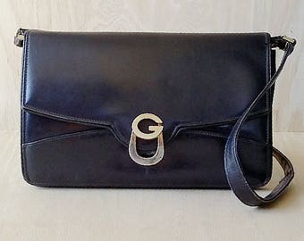 Gucci shoulder bag Black leather Gucci clutch Made in Italy Gucci Women purse Gift for her Genuine Authentic Gucci purse