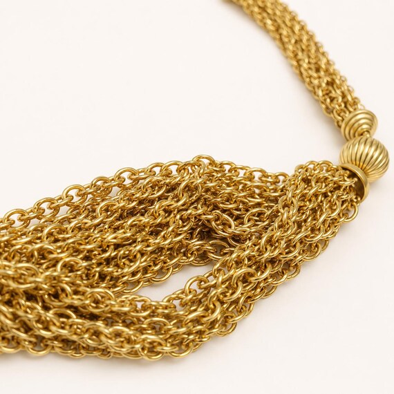 24 inch multichain necklace Light weight Bright Gold View 4