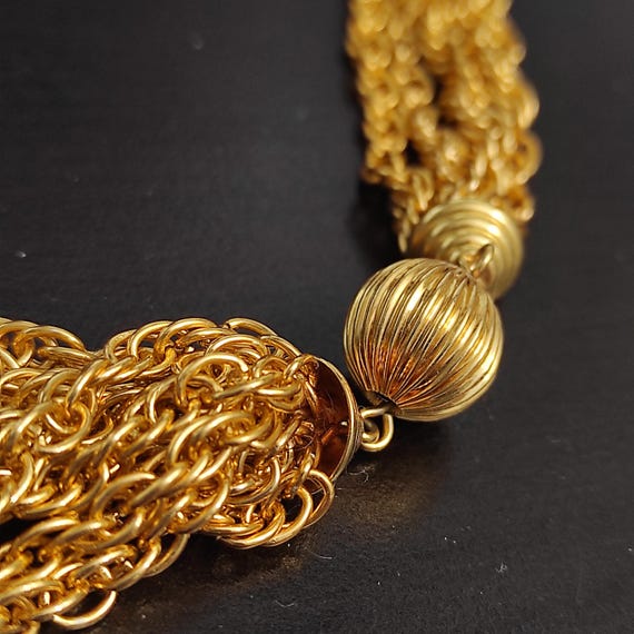 24 inch multichain necklace Light weight Bright Gold View 5
