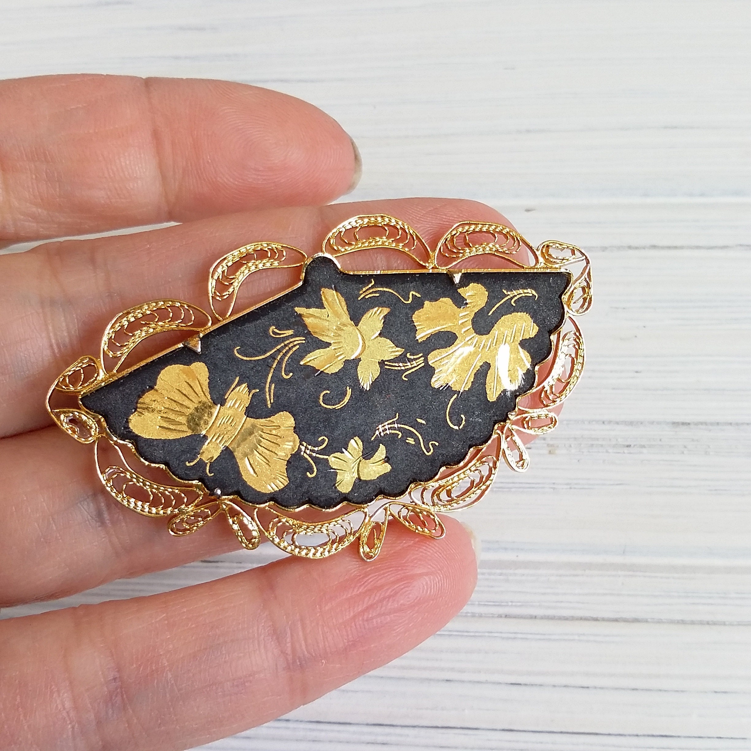 Spanish jewelry black and best sale gold