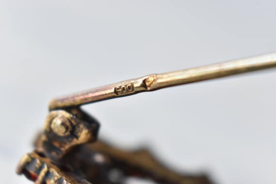 Antique Garnet pin Victorian rose cut genuine gar… - image 5