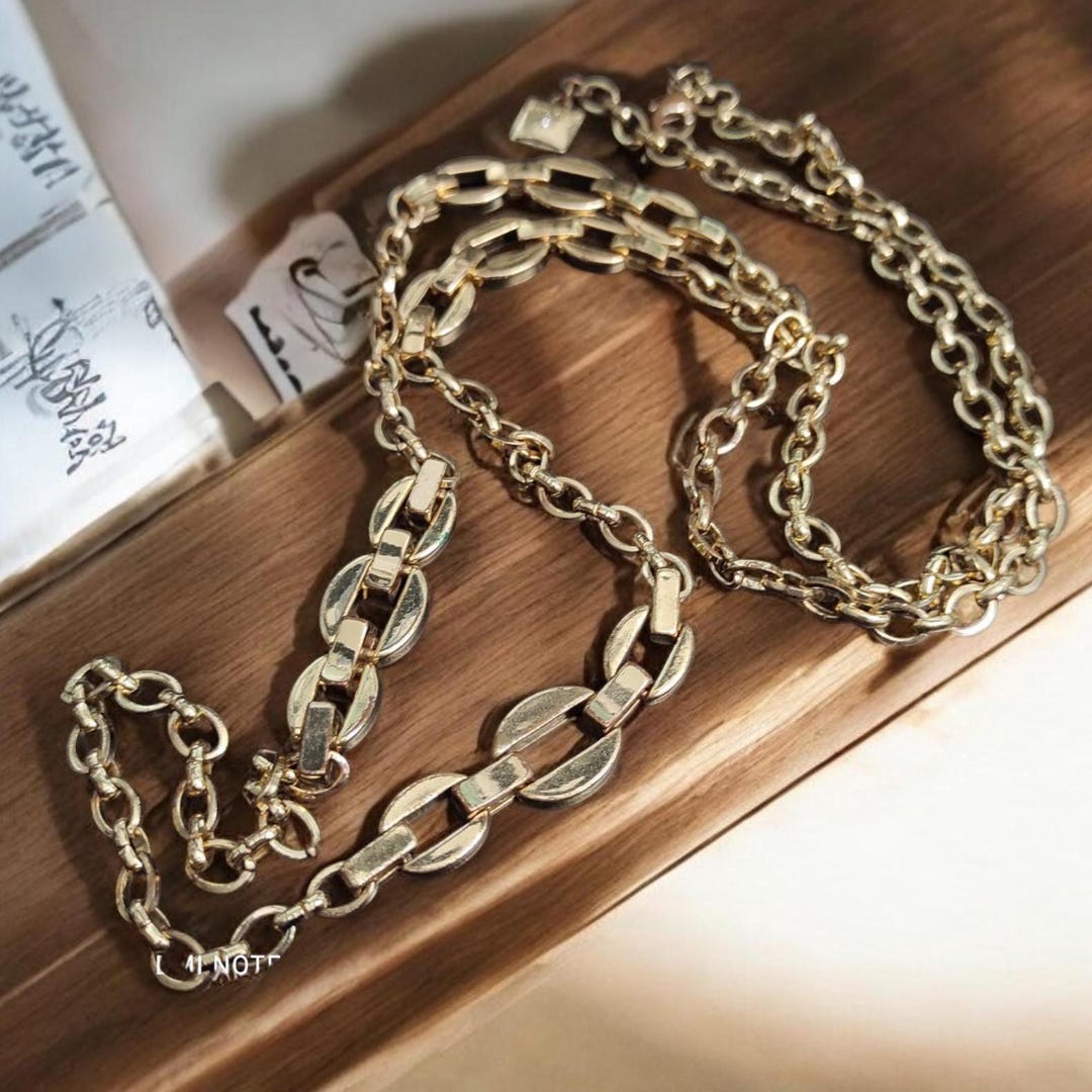 Anne Klein Gold Braided Chain Belt Vntg Anne Klein Gold Metallic Braided Buckle Belt | eBay main image 3