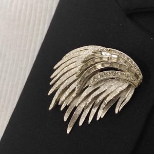 Space Celestial Starburst pin Designer signed clear rhinestones brooch BSK  60s wedding jewelry costume jewelry Birthday Mothers day gift