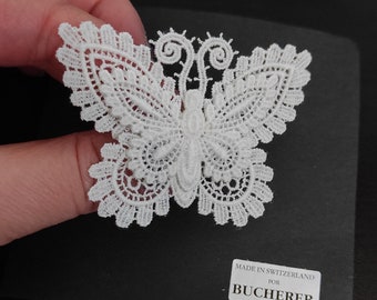 Unique and rare White lace butterfly pin Made in Switzerland for Bucherer Wedding jewelry sentimental gift Promo gift