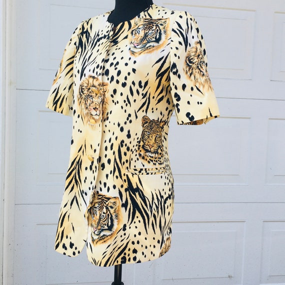Vintage ESCADA dierenprint blazer maat 36 Safari dierenjas Designer vintage kleding maat 36 Etsy Nederland