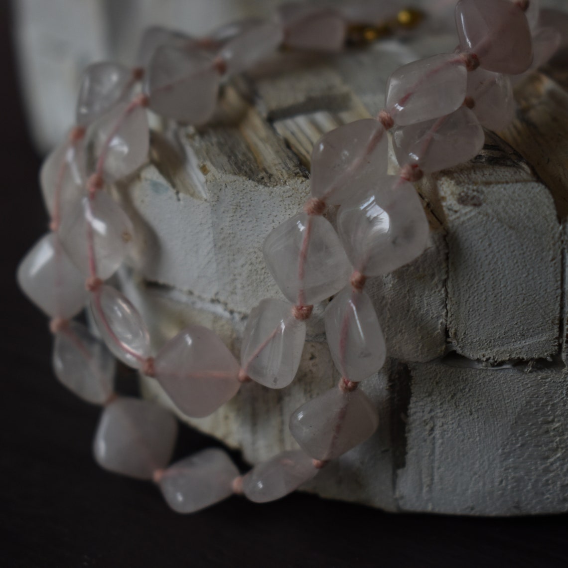 vintage rose quartz necklace vintage rose quartz necklace