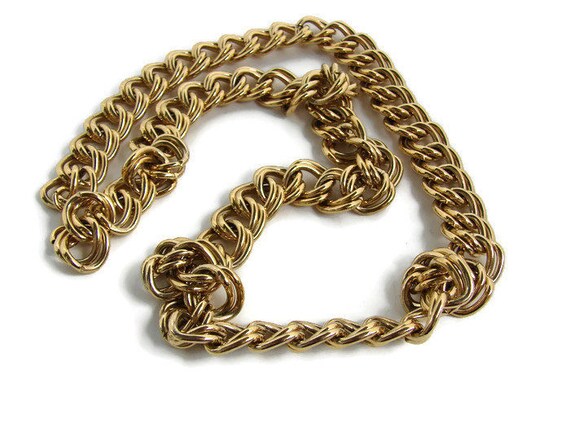 Vintage chain necklace Heavy chain necklace Trifar
