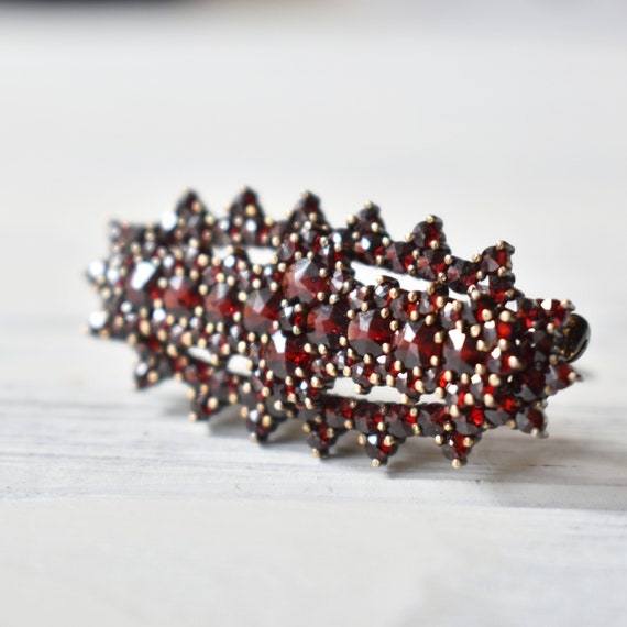 Bohemian garnet brooch Victorian garnet jewelry 90