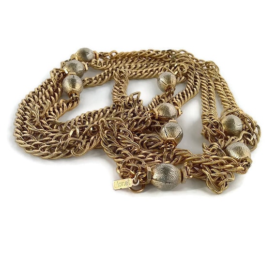 Monet extra long chain necklace Gold flapper neckl
