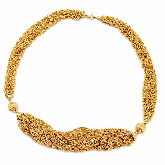 24 inch multichain necklace Light weight Bright Gold