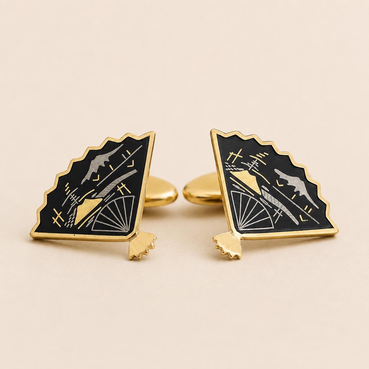 Damascene Japanese Cufflinks - Etsy
