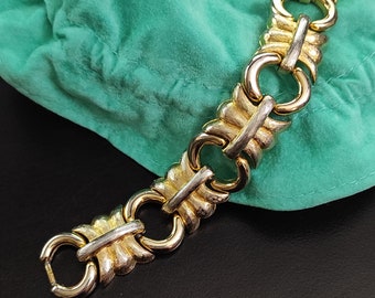 Vintage Givenchy bracelet O link wide gold bracelet
