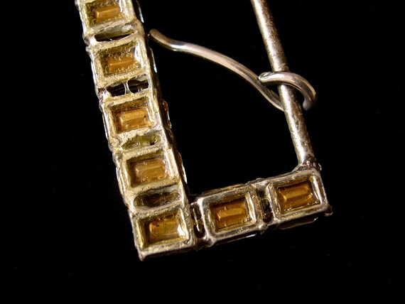 Vintage Rhinestone Belt Buckle, Mid 20th Century, Large 