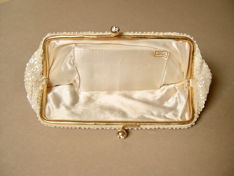 Vintage sequined clutch purse 1950's60's iridescent Etsy