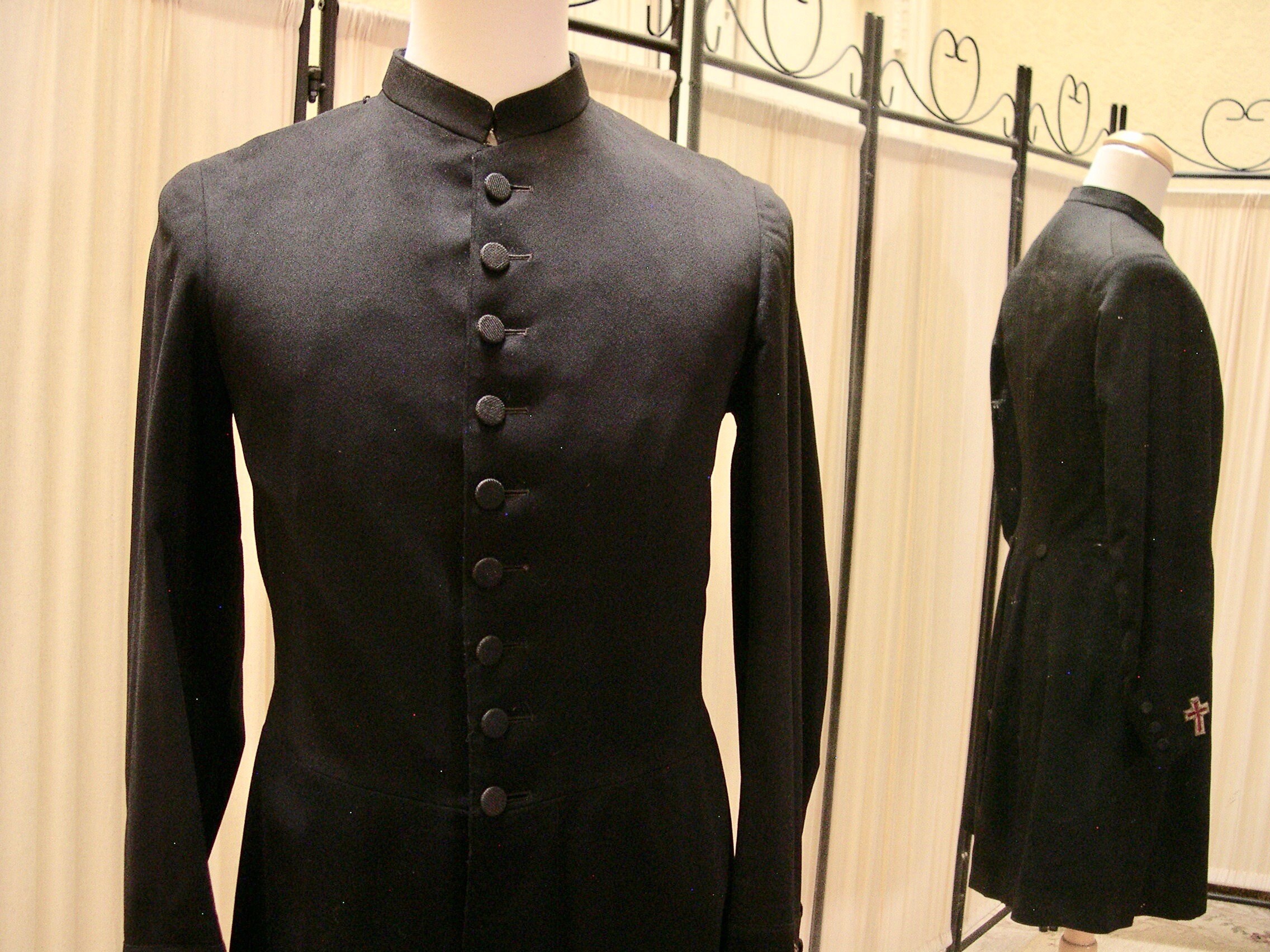 Knights Templar uniform coat Masonic Society antique early 20th century frock coat Black wool custom tailor made size 38L