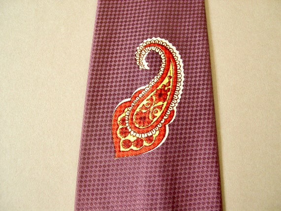 Vintage necktie, 1930's-early 50's, 3 1/2" wide, … - image 3