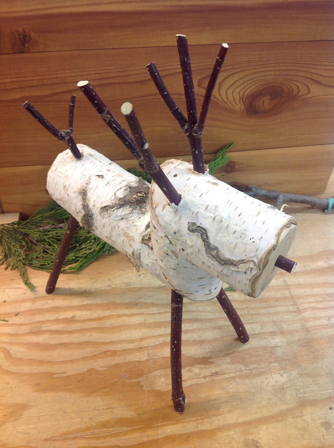 Homemade Birch Reindeer Etsy