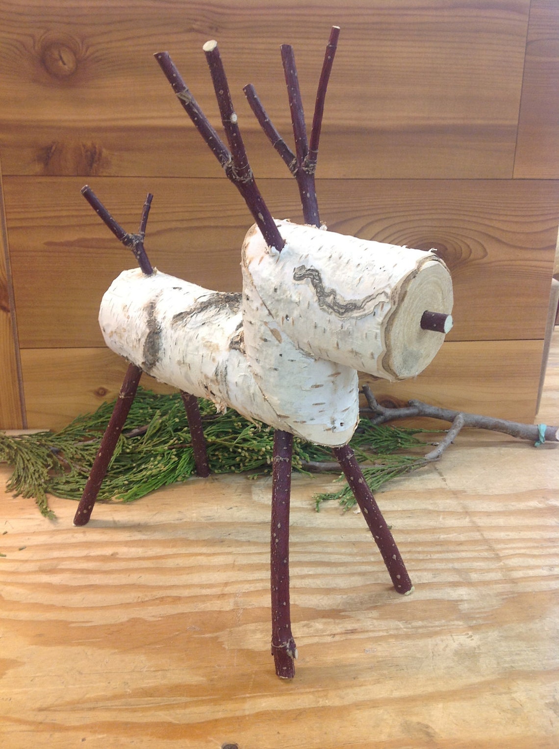 Homemade Birch Reindeer Etsy