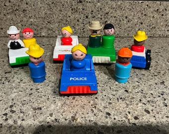 Lot Vintage Fisher Price Little People and Vehicles
