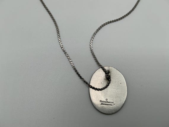 Vintage Reed and Barton Damascene Pendant Necklace View 4