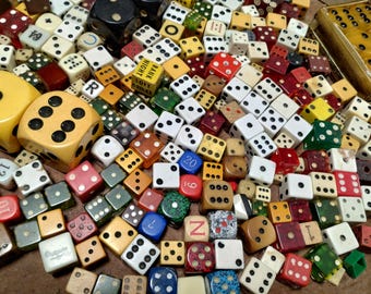 Massive dice lot - plastic bone wood bakelight metal - artist/pickers lot