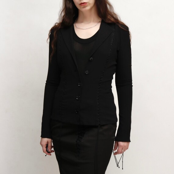 dolce and gabbana silk lace up blazer