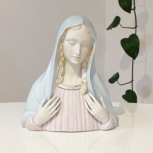 Vintage Dickson Made in Japan Virgin Mary Blessed Mother Madonna Ceramic  Planter