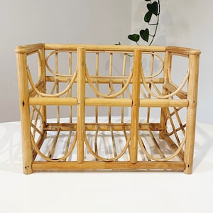 Vintage Rattan Bamboo Tiki Bar Wine Rack
