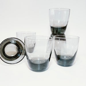 Set of Six Libbey Gray Smoked Glasses
