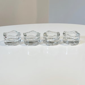 Set of Four IKEA Vasnas  Clear Glass Candle Holders for Votives Tea Lights