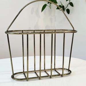 Vintage 1960’s MCM Hollywood Regency Vintage Brass Magazine Rack