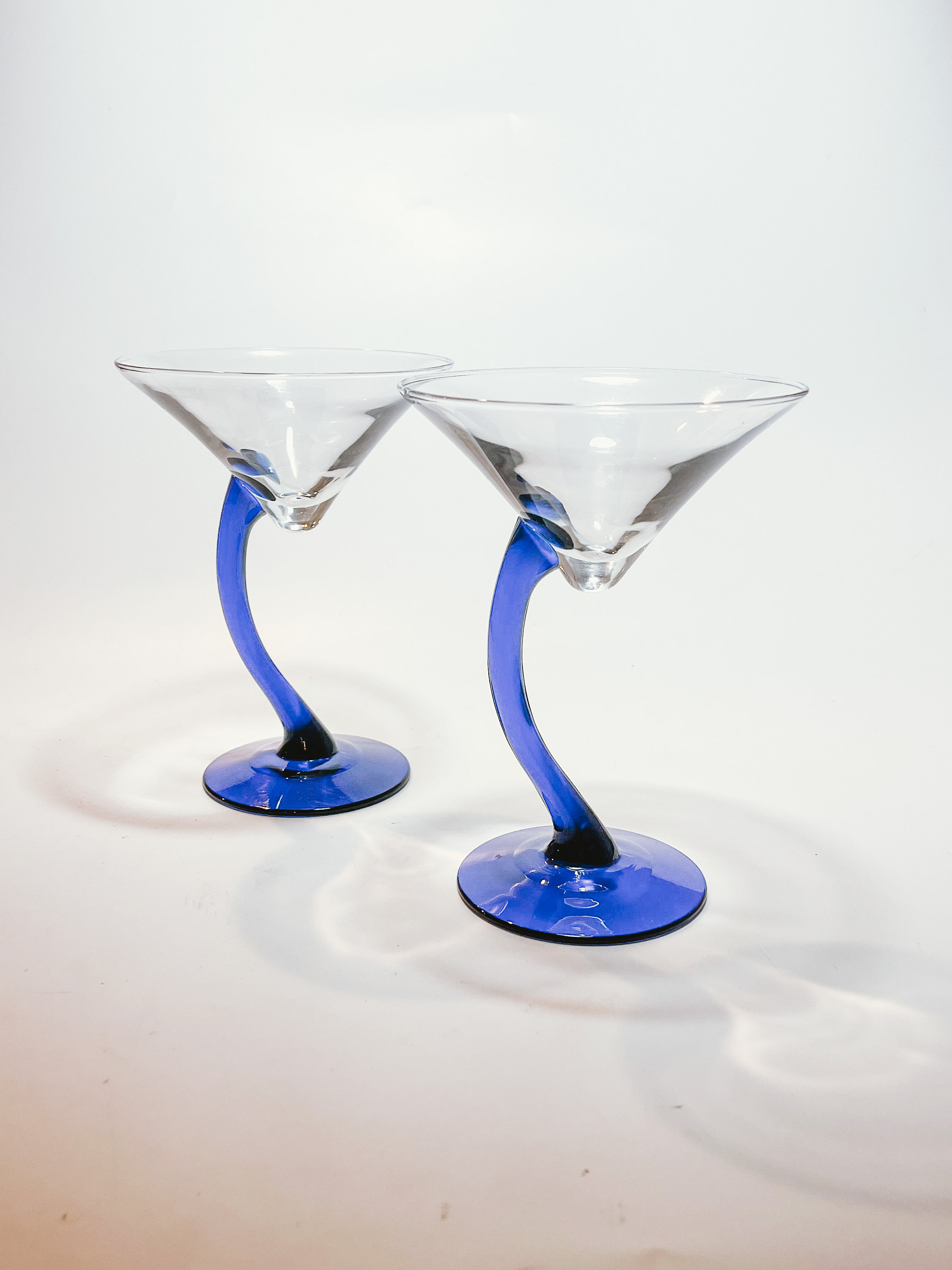 Blue Rose Polish Pottery 7.5oz. Grey Bottom Stemless Martini Glass - Set of  6