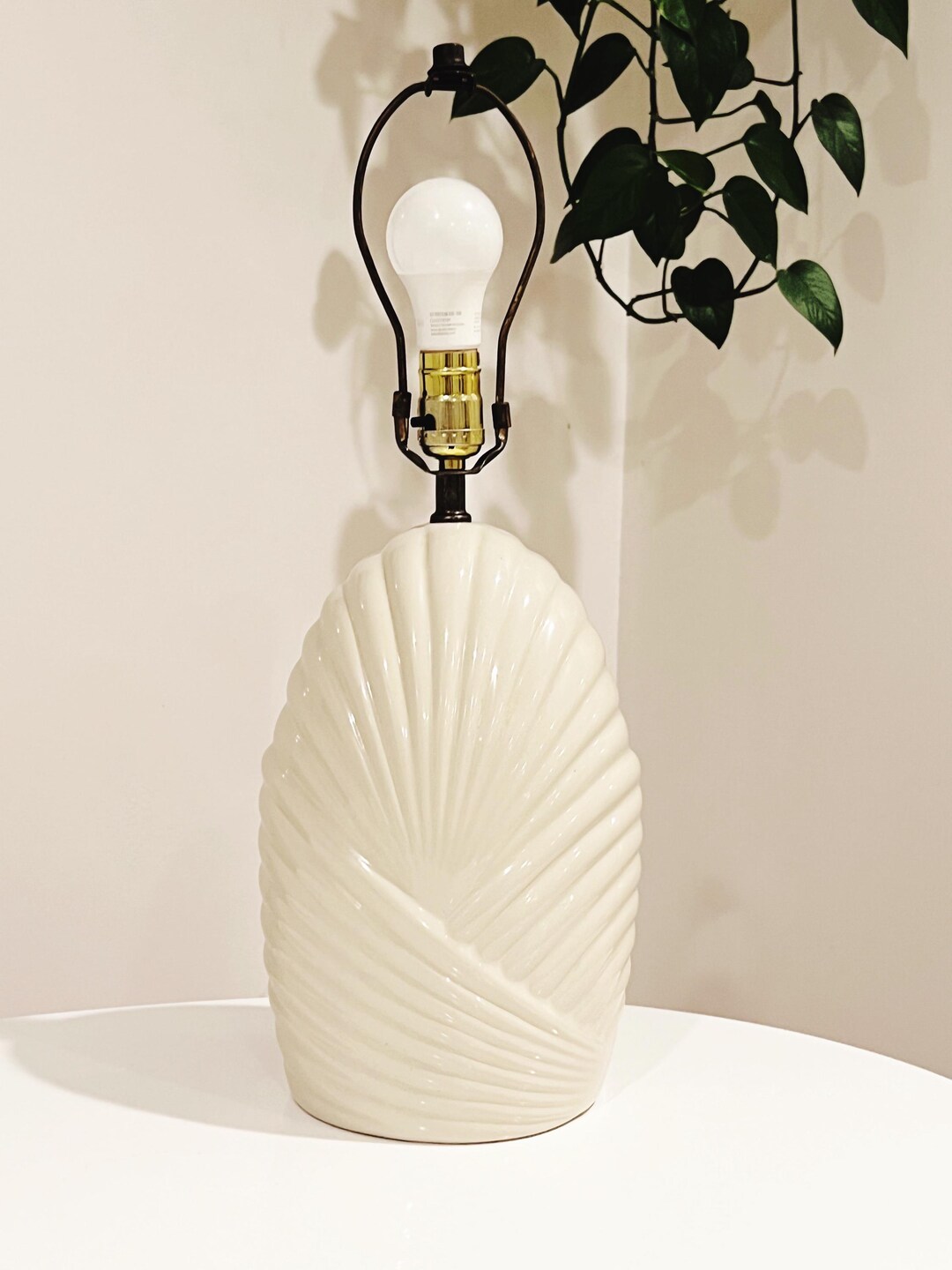 1980s Art Deco Draped Cream Colored Lamp - Etsy